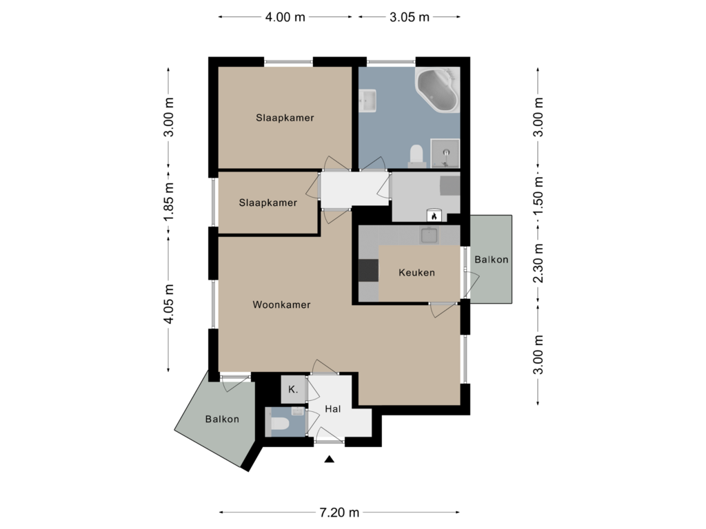 View floorplan of Appartement of Berghofstraat 38