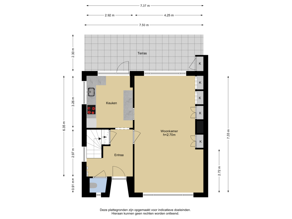 Bekijk plattegrond van Begane grond van Singel 23