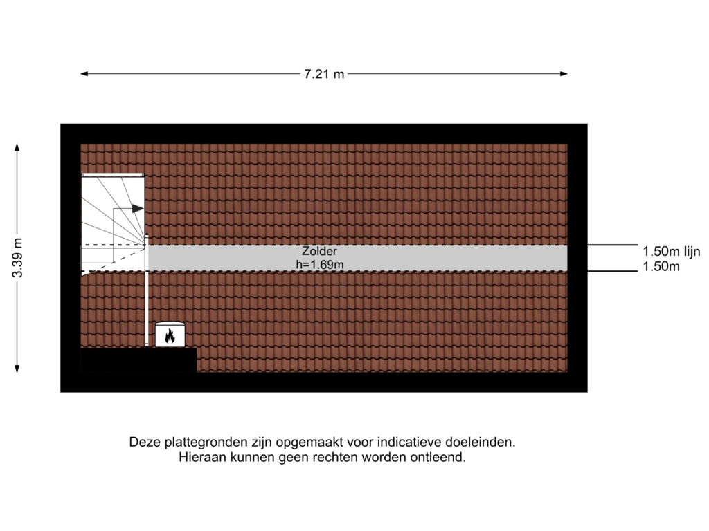 Bekijk plattegrond van Zolder van Singel 23