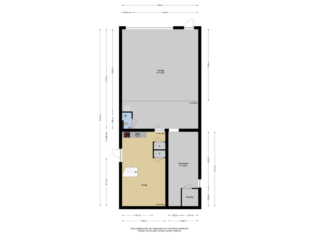 Bekijk plattegrond van Verdieping -1 van Singel 23