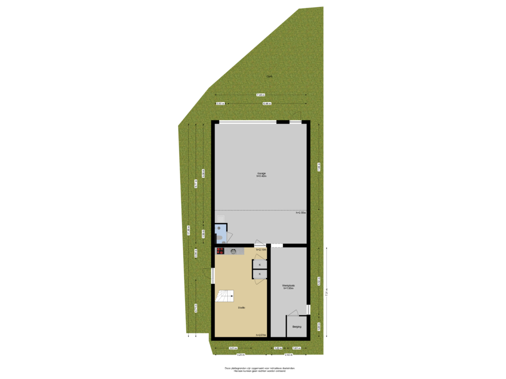 Bekijk plattegrond van Verdieping -1 + Tuin van Singel 23