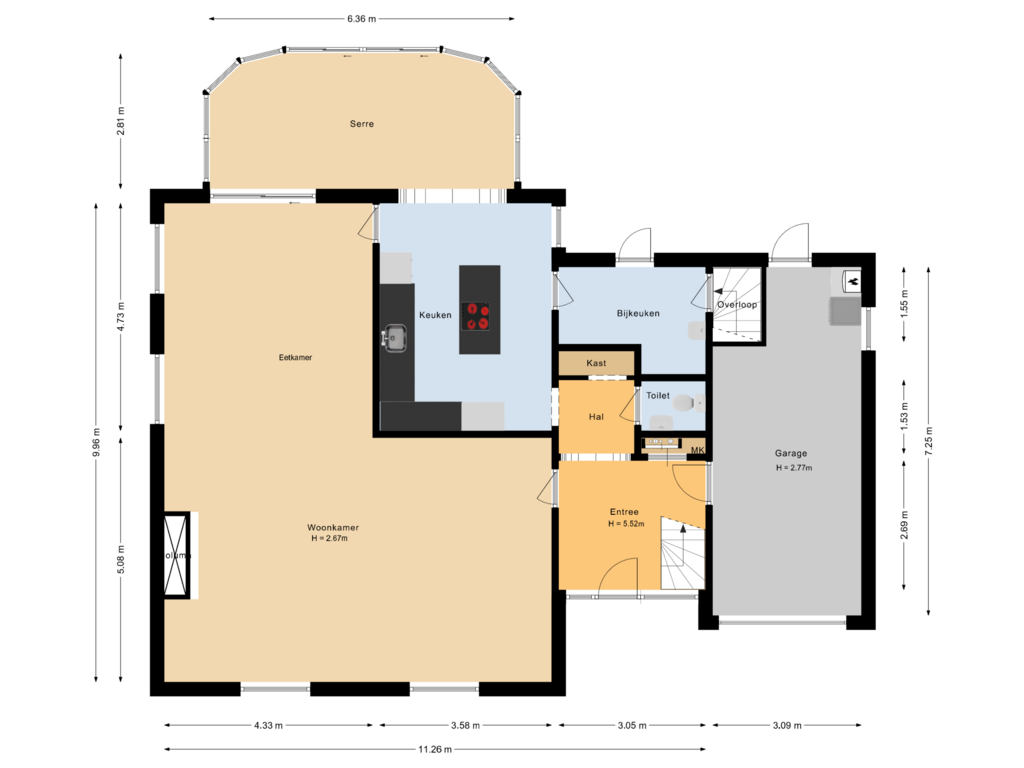 View floorplan of Begane grond of Zandeweg 35