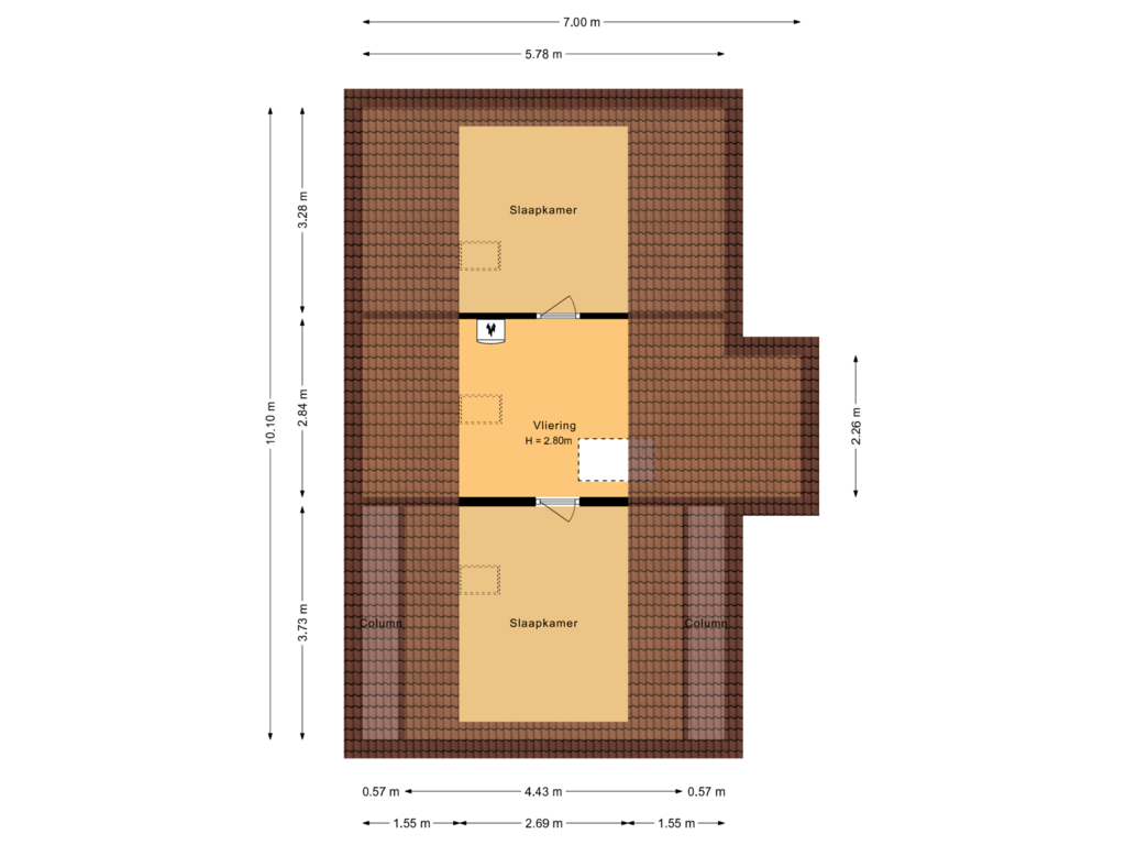 View floorplan of Vliering of Zandeweg 35