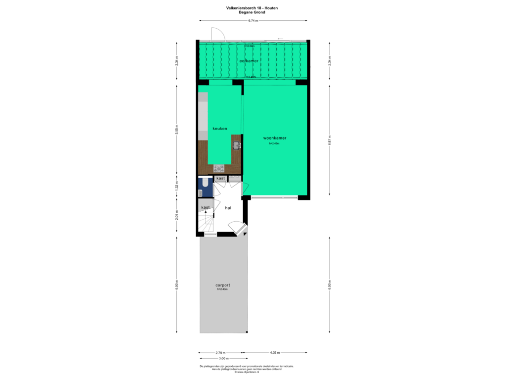 Bekijk plattegrond van Begane Grond van Valkeniersborch 18