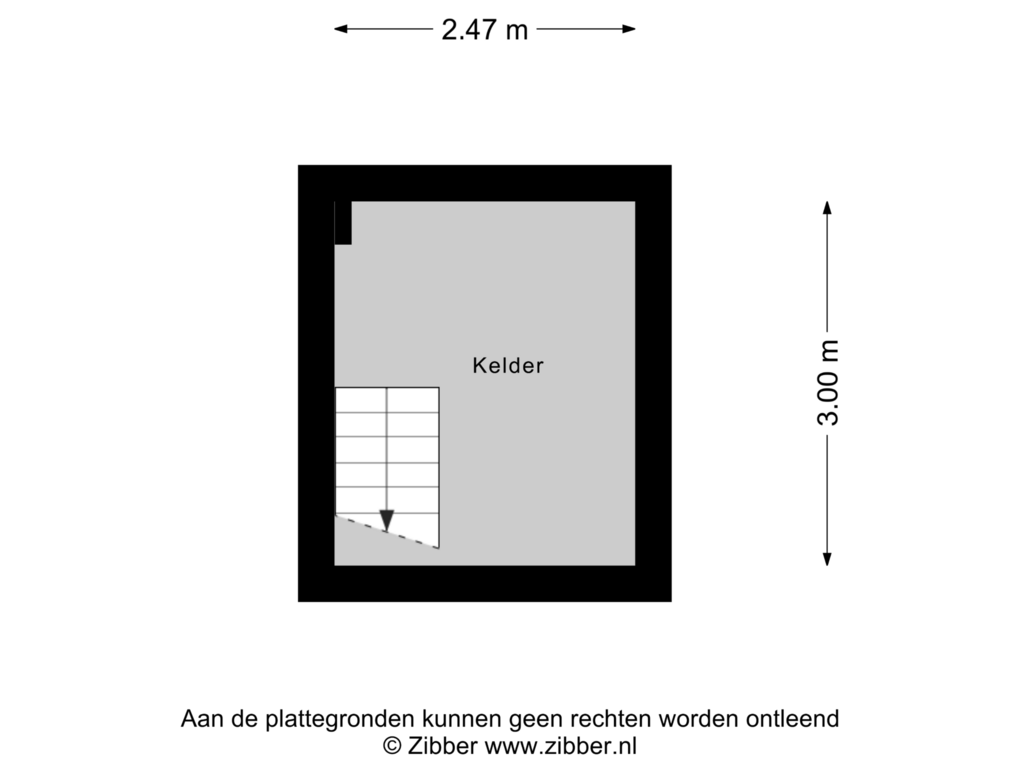 Bekijk plattegrond van Kelder van Noordsingel 73