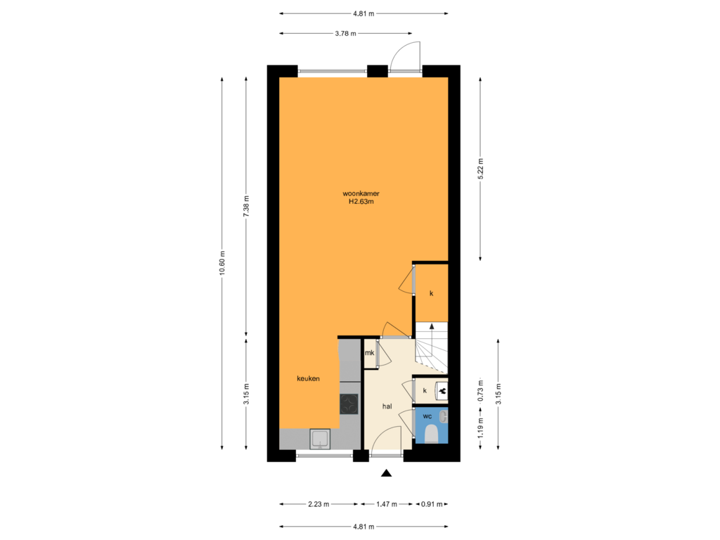 Bekijk plattegrond van Begane grond van Keltenstraat 21