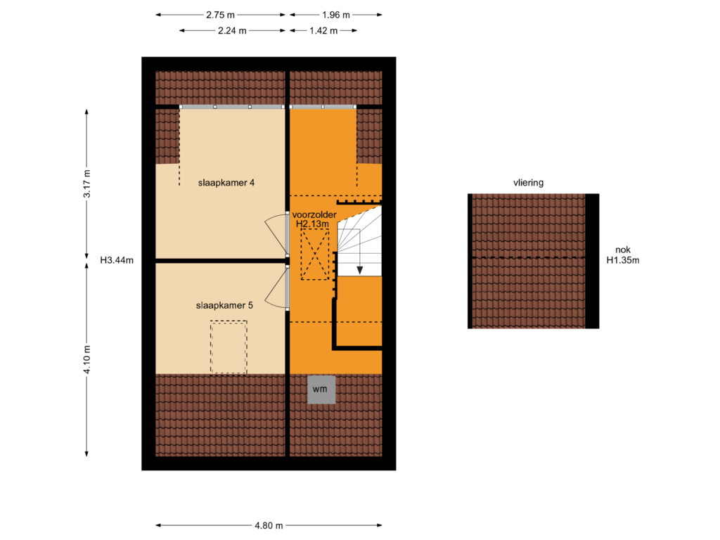 Bekijk plattegrond van Zolder van Keltenstraat 21