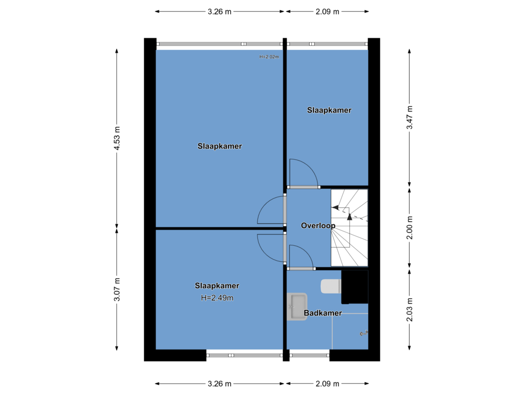 Bekijk plattegrond van Eerste Verdieping van Moerendael 28