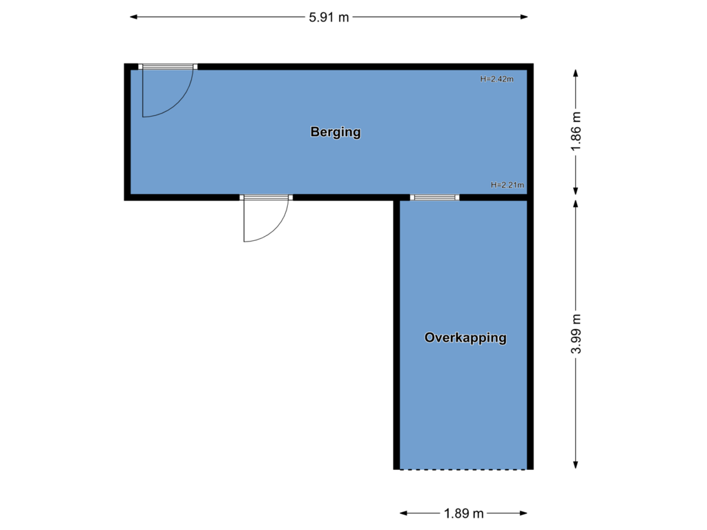 Bekijk plattegrond van Berging van Moerendael 28