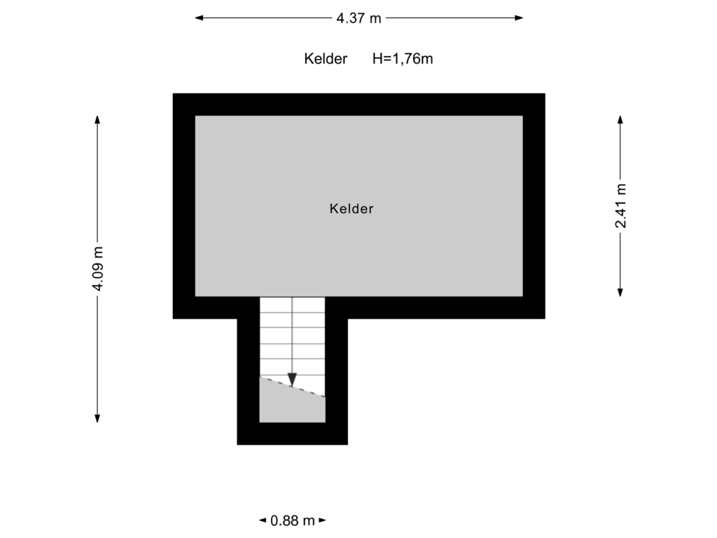 Bekijk plattegrond van Kelder van IJmuidenstraat 116