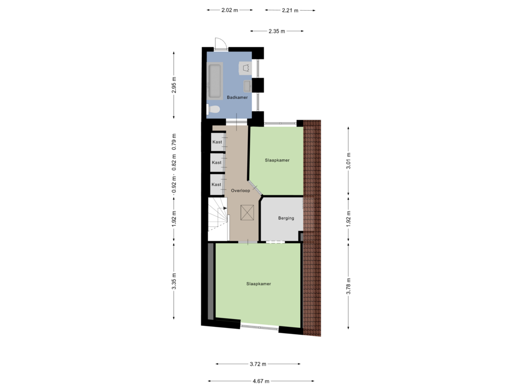 Bekijk plattegrond van Eerste Verdieping van Langestraat 107