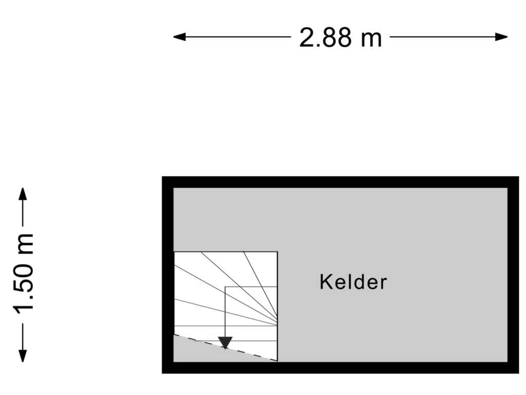 Bekijk plattegrond van Kelder van Langestraat 107