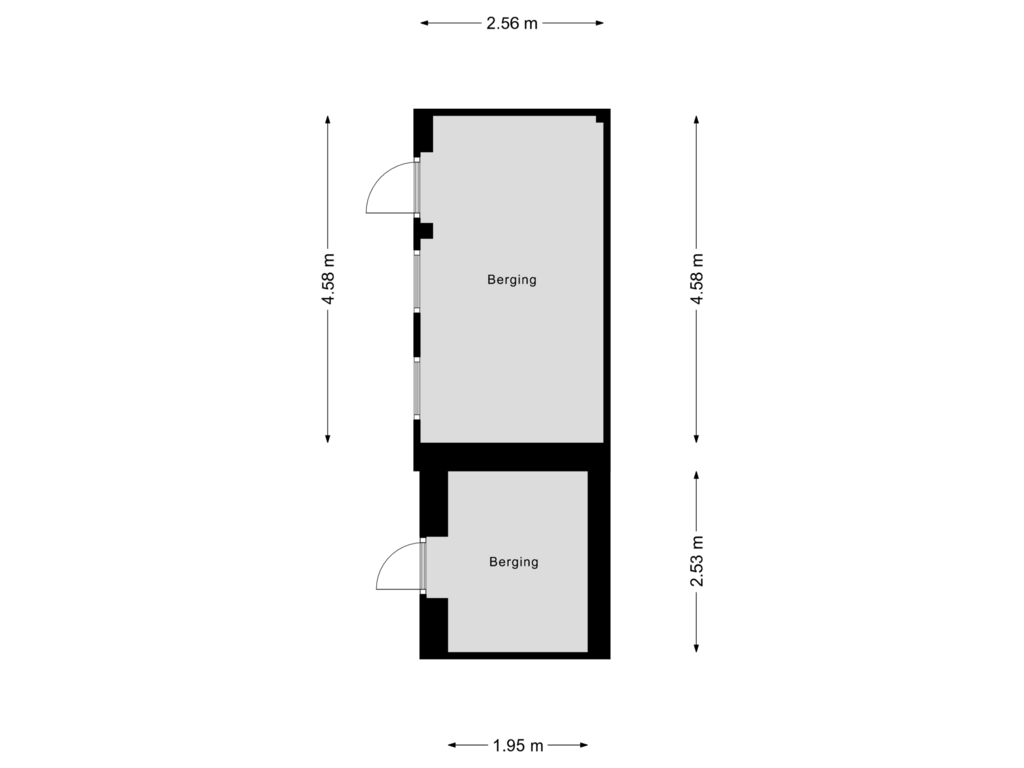 Bekijk plattegrond van Berging van Langestraat 107