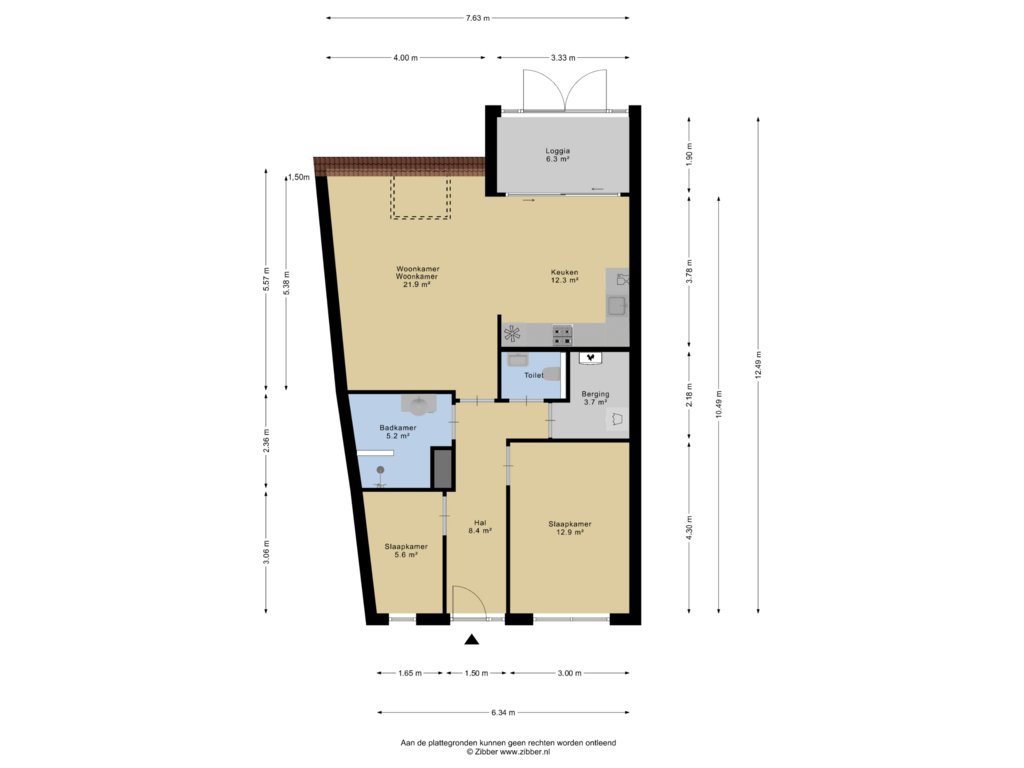 Bekijk plattegrond van Appartement van Doornlaan 82