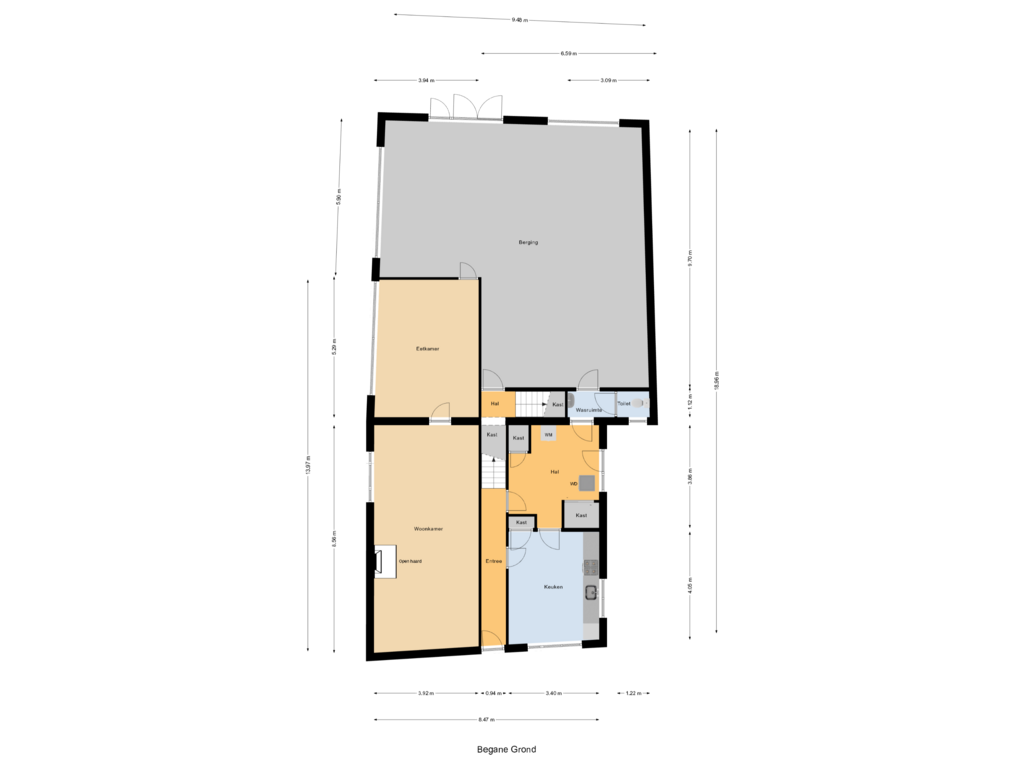 View floorplan of Begane Grond of Ring 12