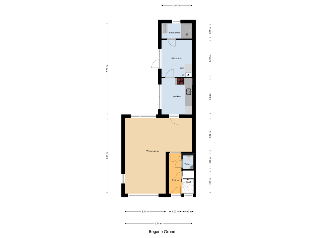 Bekijk plattegrond van Begane Grond van Constantijnstraat 2