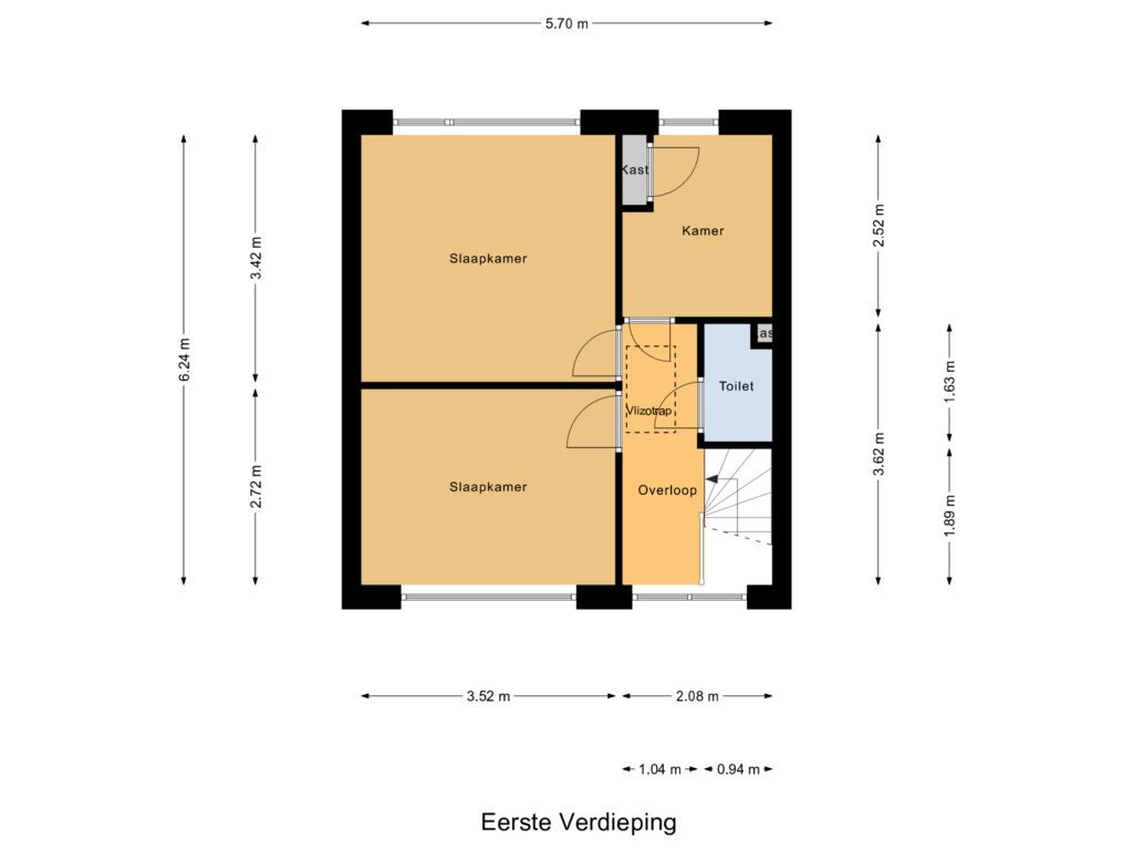 Bekijk plattegrond van Eerste Verdieping van Constantijnstraat 2