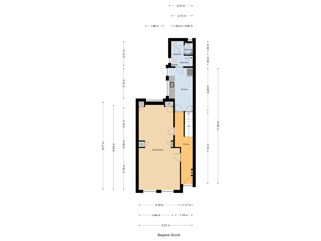 Bekijk plattegrond van Begane Grond van Stationsweg 7