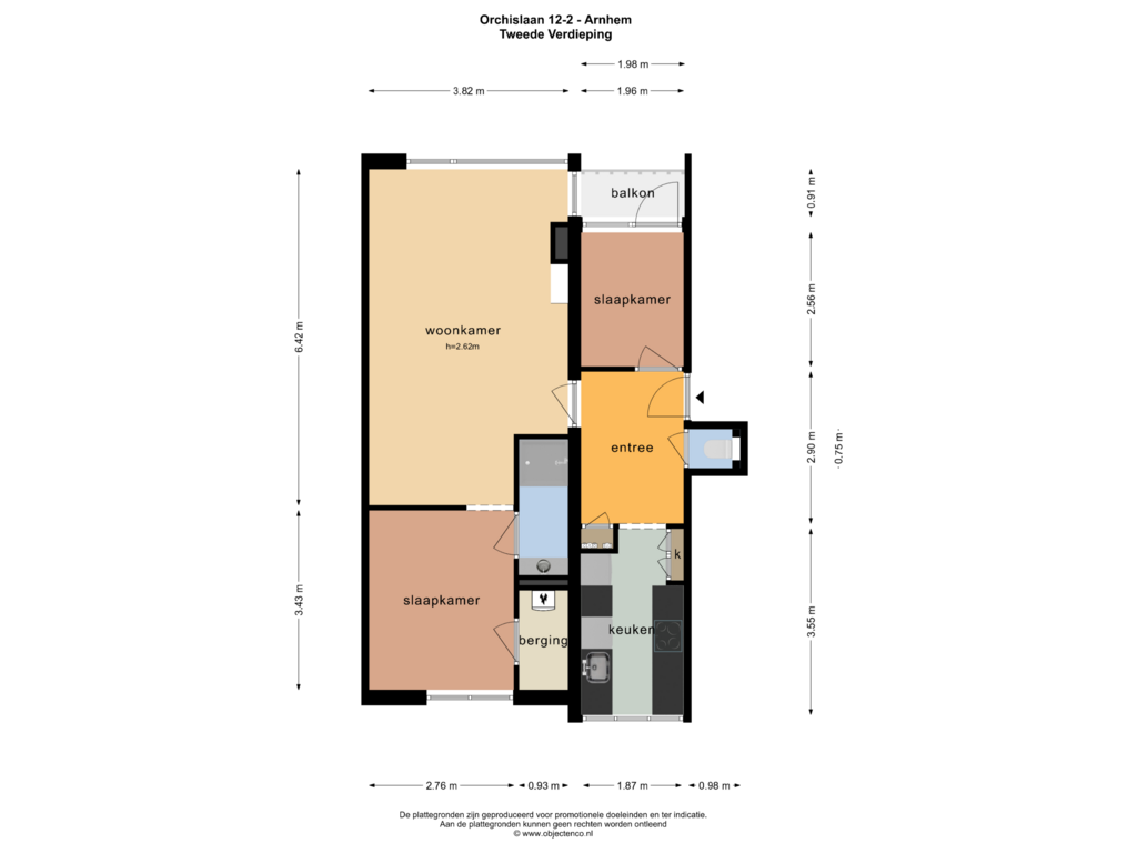 View floorplan of TWEEDE VERDIEPING of Orchislaan 12-2