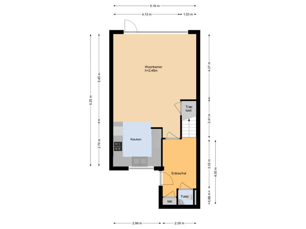 View floorplan of Begane grond of Heemraadslag 44