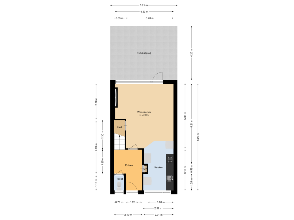 Bekijk plattegrond van Begane grond van Steile Bank 8