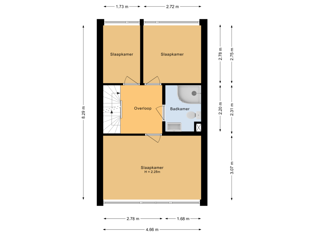 Bekijk plattegrond van Eerste verdieping van Steile Bank 8