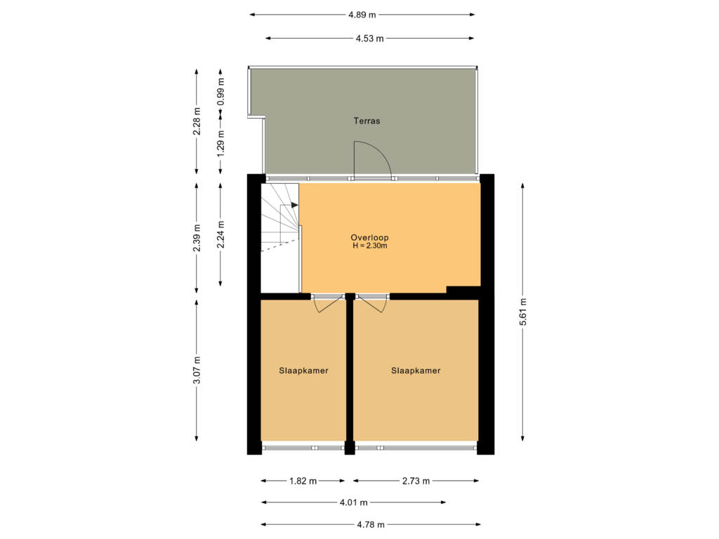 Bekijk plattegrond van Tweede verdieping van Steile Bank 8