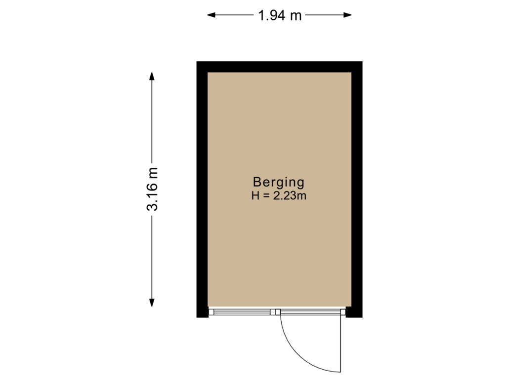 Bekijk plattegrond van Berging-1 van Steile Bank 8