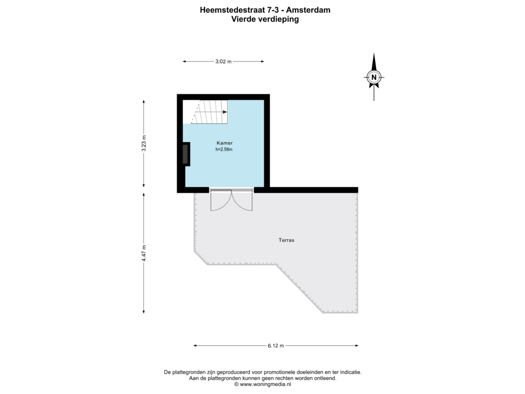 View floorplan of 4e_verd of Heemstedestraat 7-3