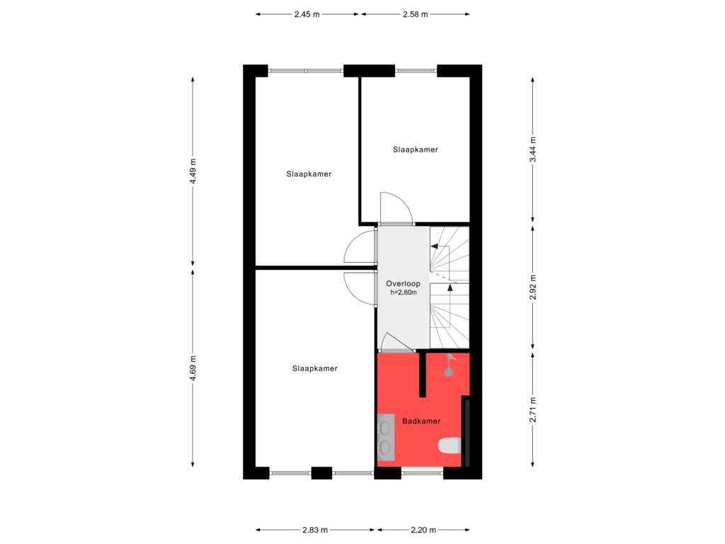 Bekijk plattegrond van 1e Verdieping van Loggerzeil 7