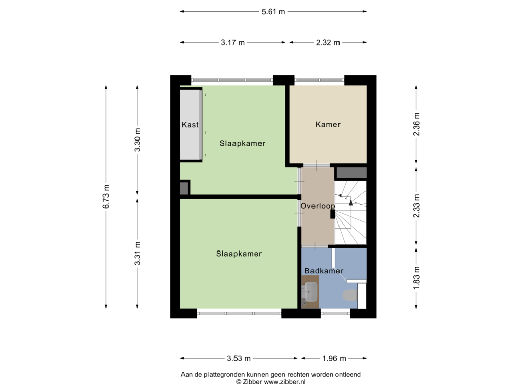 View floorplan of Eerste Verdieping of Kloosterstraat 76