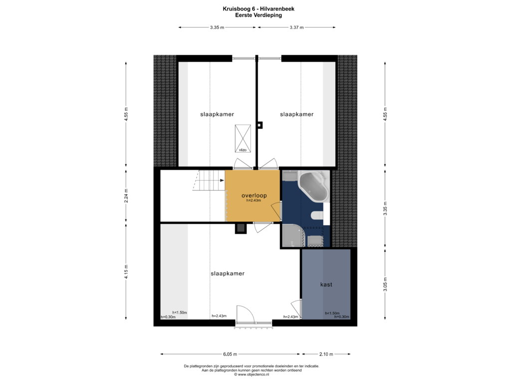 Bekijk plattegrond van Eerste Verdieping van Kruisboog 6