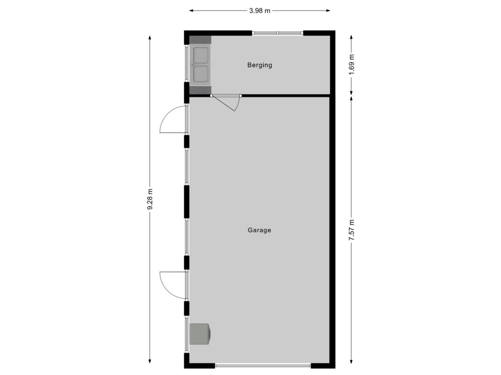 Bekijk plattegrond van Garage van Burg.van Haersoltestraat 27