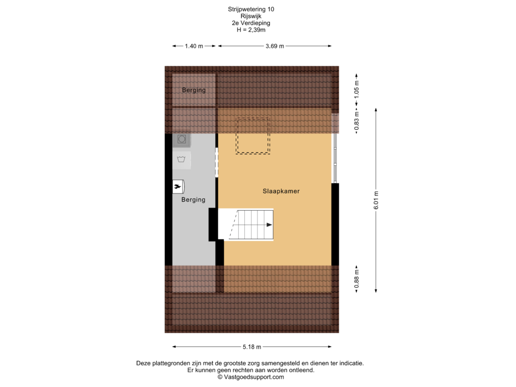 Bekijk plattegrond van 2e Verdieping van Strijpwetering 10