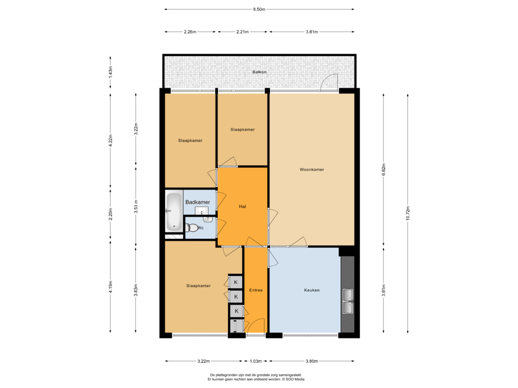 Bekijk plattegrond van Appartement van Dunantstraat 530