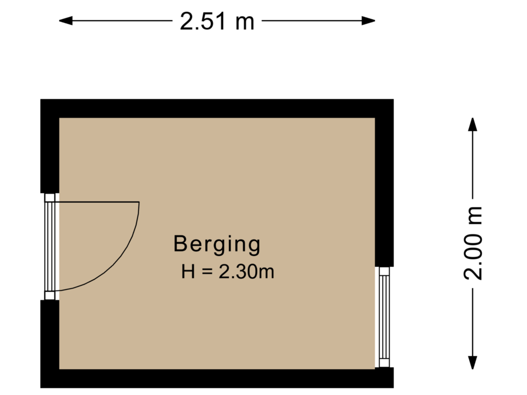 Bekijk plattegrond van Berging van Hildebrandlaan 90