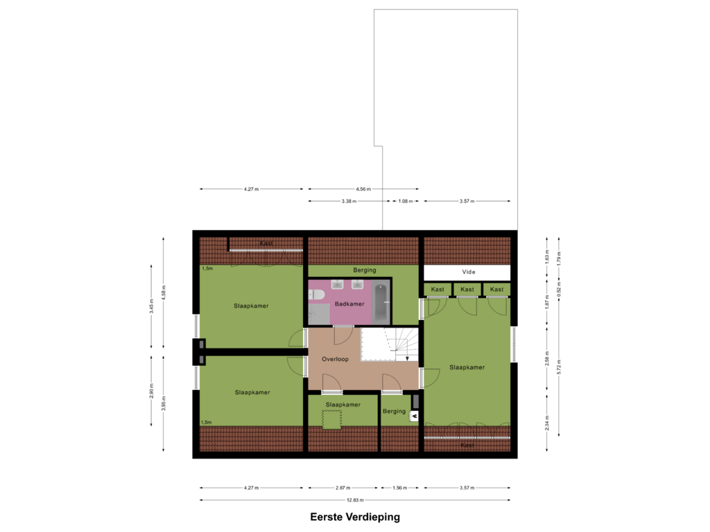 Bekijk plattegrond van Eerste Verdieping van Willem Alexanderlaan 1