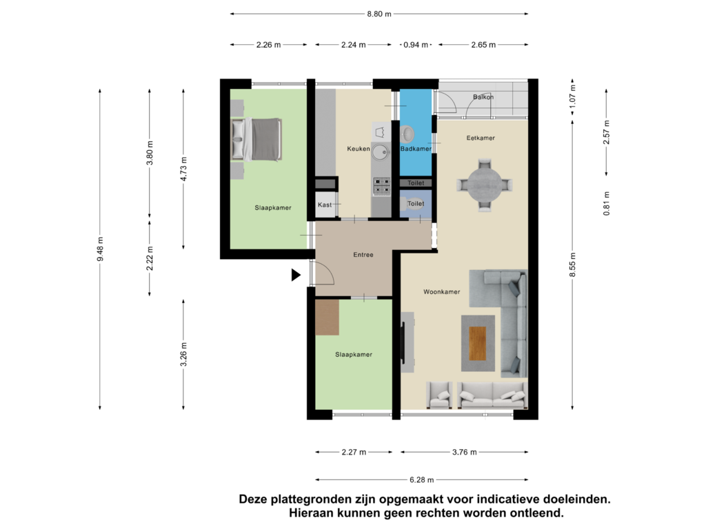 View floorplan of Appartement of Wilbertoord 128