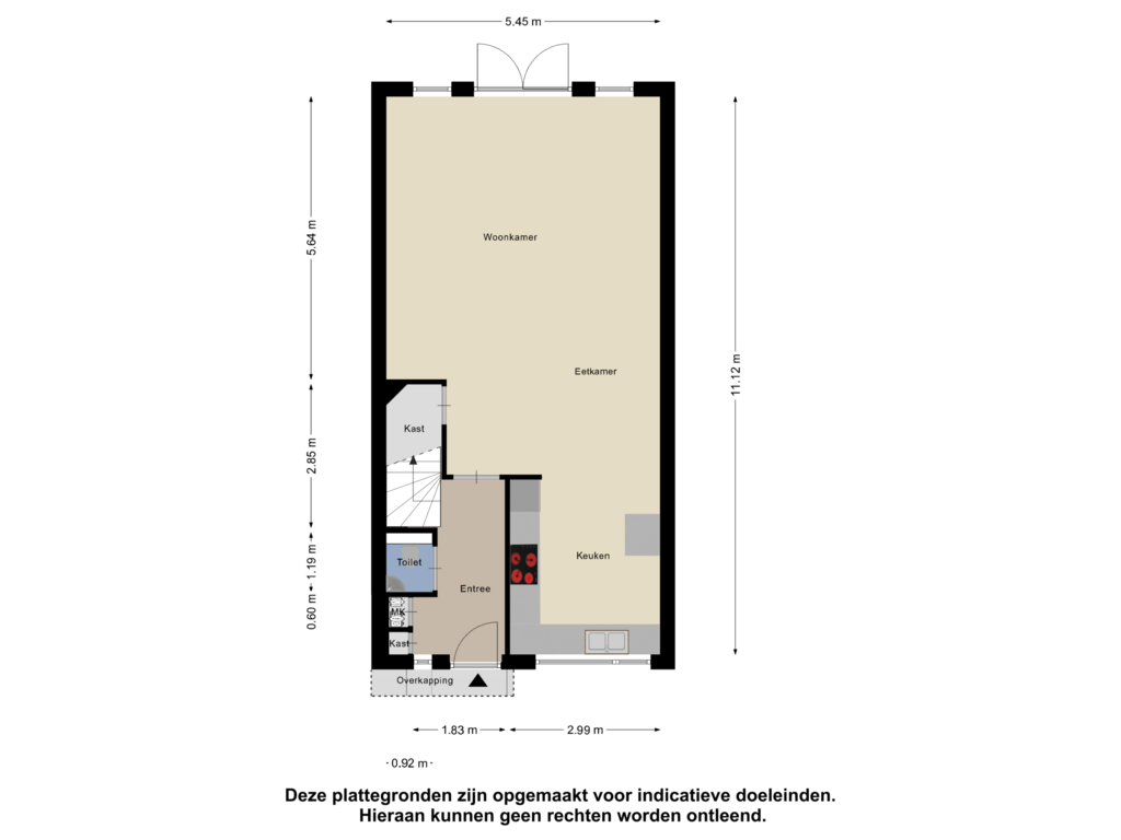 View floorplan of Begane Grond of Voorschotenstraat 58