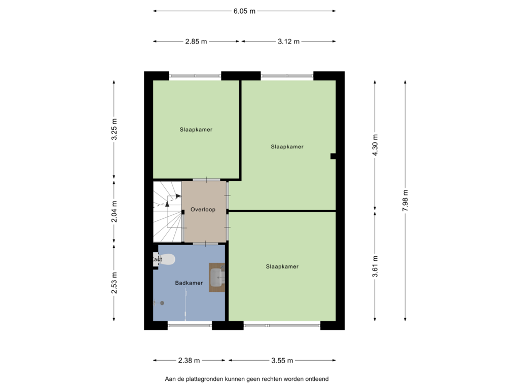 View floorplan of Eerste verdieping of Kievitstraat 3