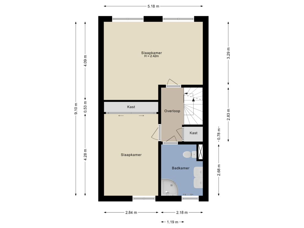 Bekijk plattegrond van Eerste verdieping van Anna van Burendreef 45