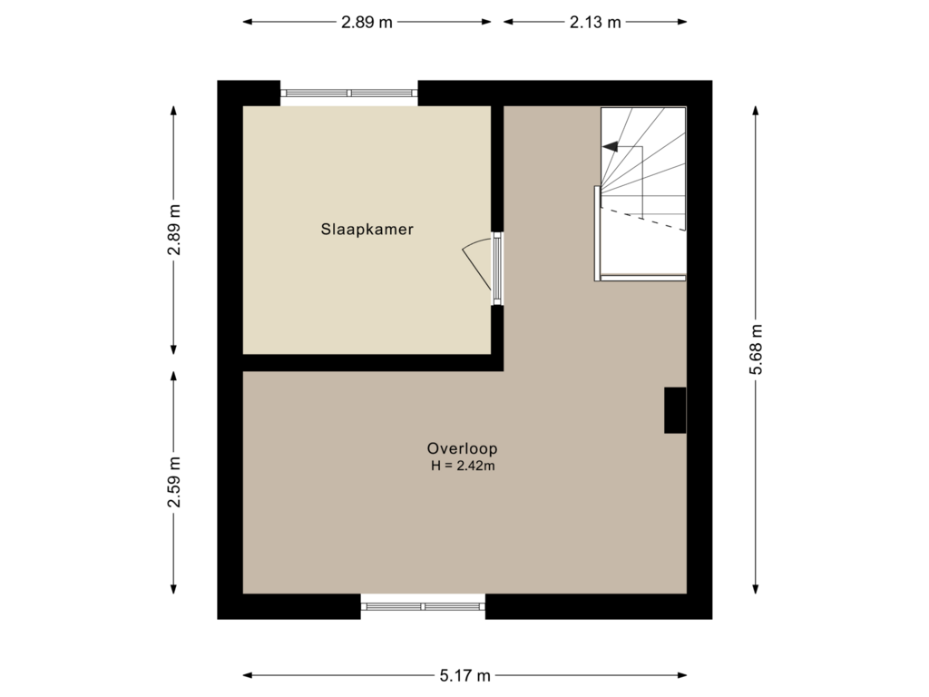 Bekijk plattegrond van Tweede verdieping van Anna van Burendreef 45