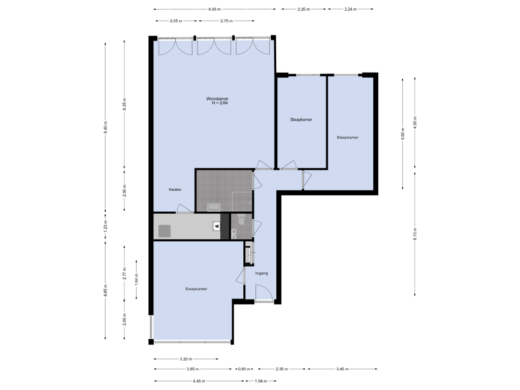 Bekijk plattegrond van appartement van Meander 42