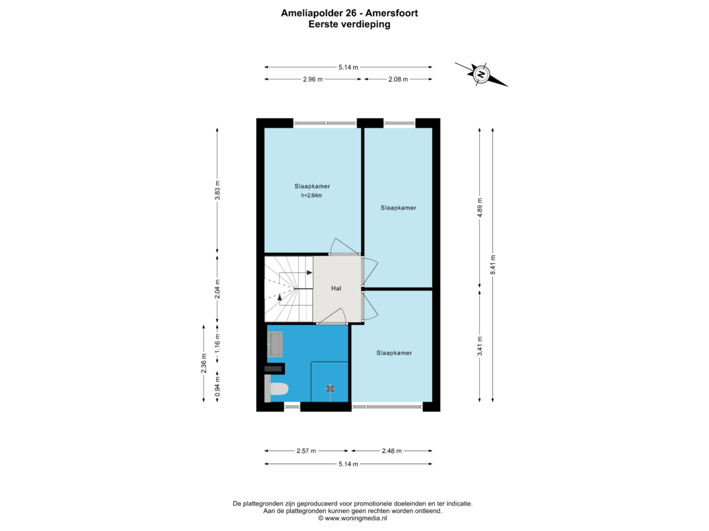 Bekijk plattegrond van Eerste verdieping van Ameliapolder 26