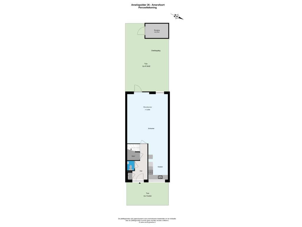 Bekijk plattegrond van Perceeltekening van Ameliapolder 26