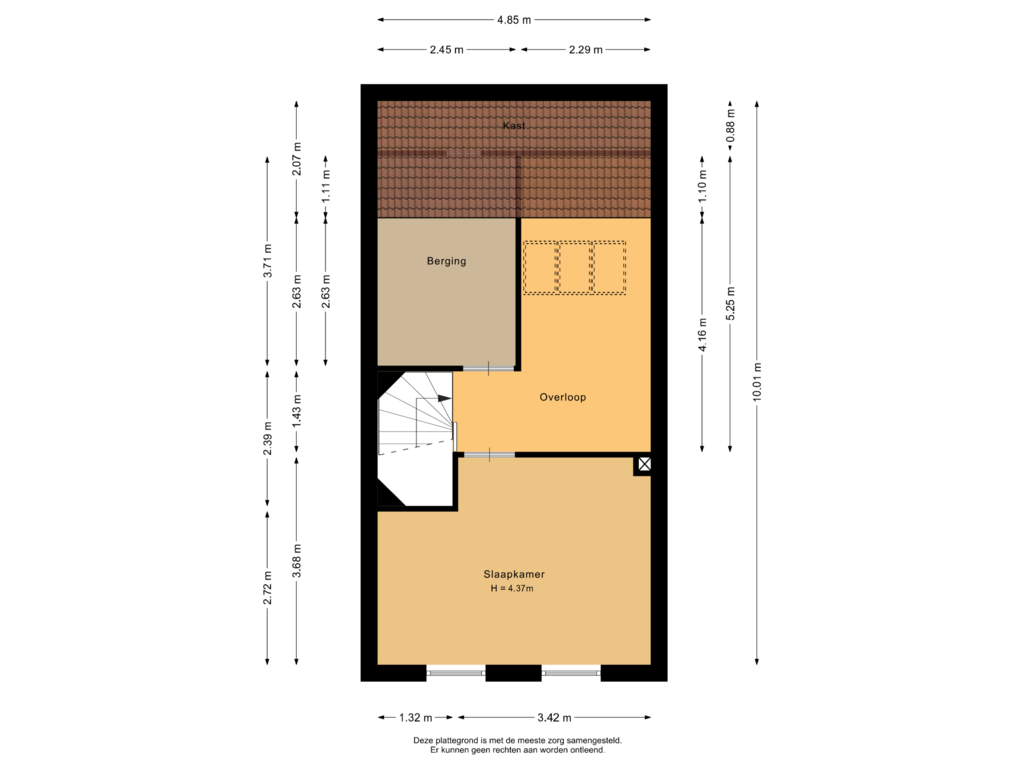 Bekijk plattegrond van Tweede verdieping van Guusje Nederhorststraat 25