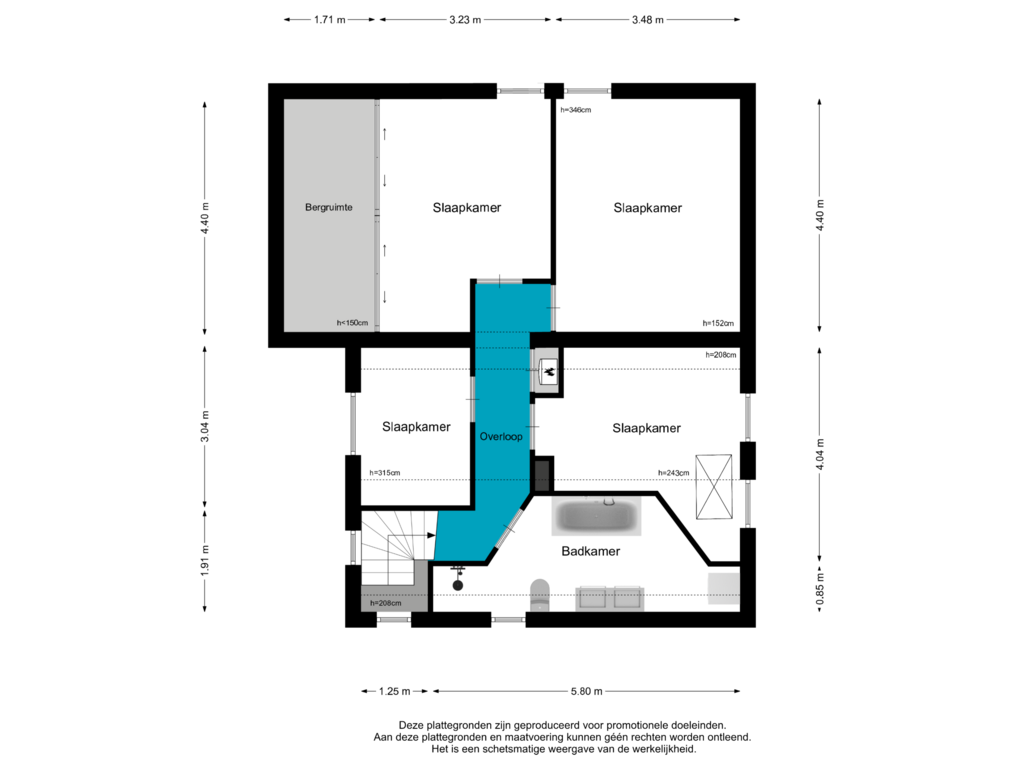 Bekijk plattegrond van Eerste Verdieping van Zoetzandselaan 2