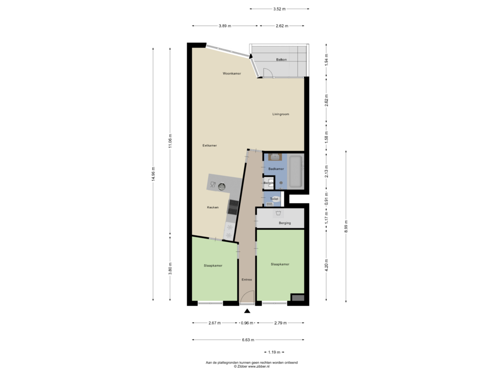 Bekijk plattegrond van Appartement optional van Eerste Oosterparkstraat 167