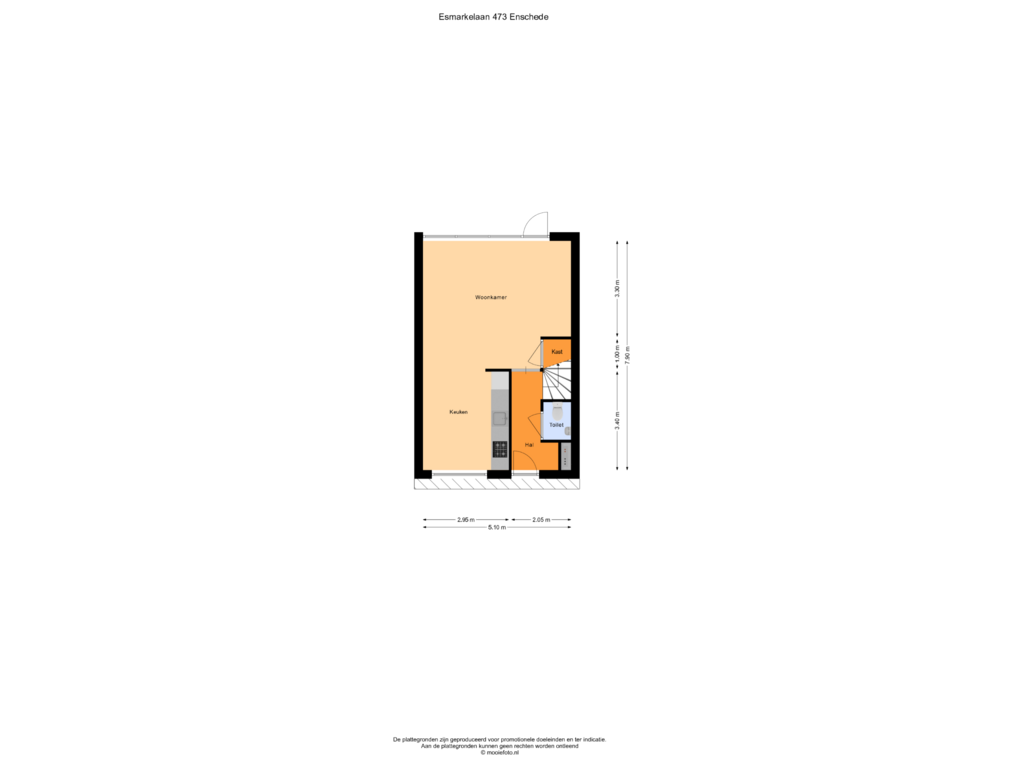 View floorplan of Begane grond of Esmarkelaan 473