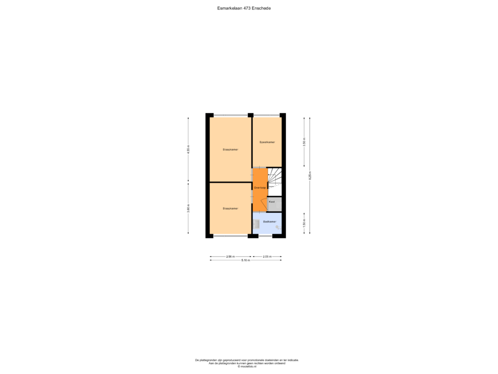 View floorplan of Verdieping of Esmarkelaan 473